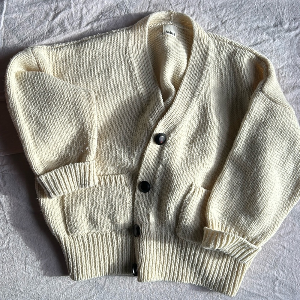Babaa no 17 wool cardigan in natural white
